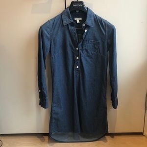 J crew denim shirt dress size 0